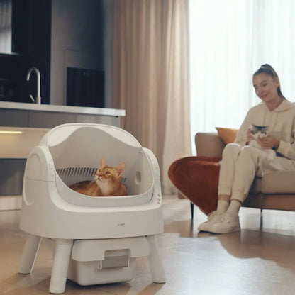 Petpivot Autoscooper Open-Top Automatic Self-Cleaning Cat Litter Box - Hands-Free, 6.5L/1.72Gal, 7L/1.85Gal Capacity, Limited-Time Extra 60 Waste Bags (80 Total Bags)