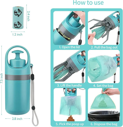 Portable Pet Poop Scooper, 1 Count Dog Waste Bag Holder, Pet Waste Bag Dispenser, Outdoor Dog Poop Scooper, Pet Supplies