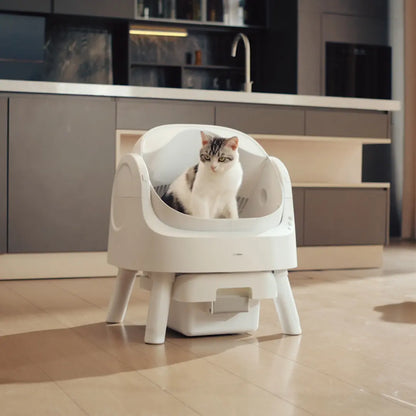 Petpivot Autoscooper Open-Top Automatic Self-Cleaning Cat Litter Box - Hands-Free, 6.5L/1.72Gal, 7L/1.85Gal Capacity, Limited-Time Extra 60 Waste Bags (80 Total Bags)