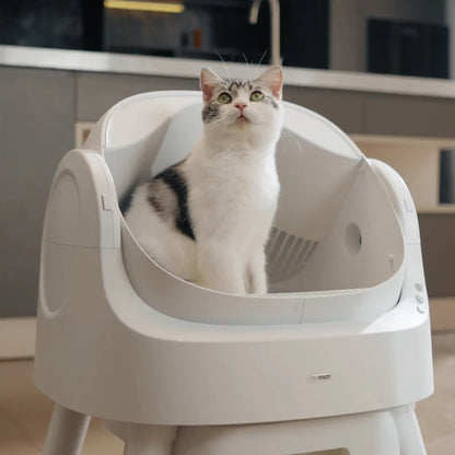 Petpivot Autoscooper Open-Top Automatic Self-Cleaning Cat Litter Box - Hands-Free, 6.5L/1.72Gal, 7L/1.85Gal Capacity, Limited-Time Extra 60 Waste Bags (80 Total Bags)