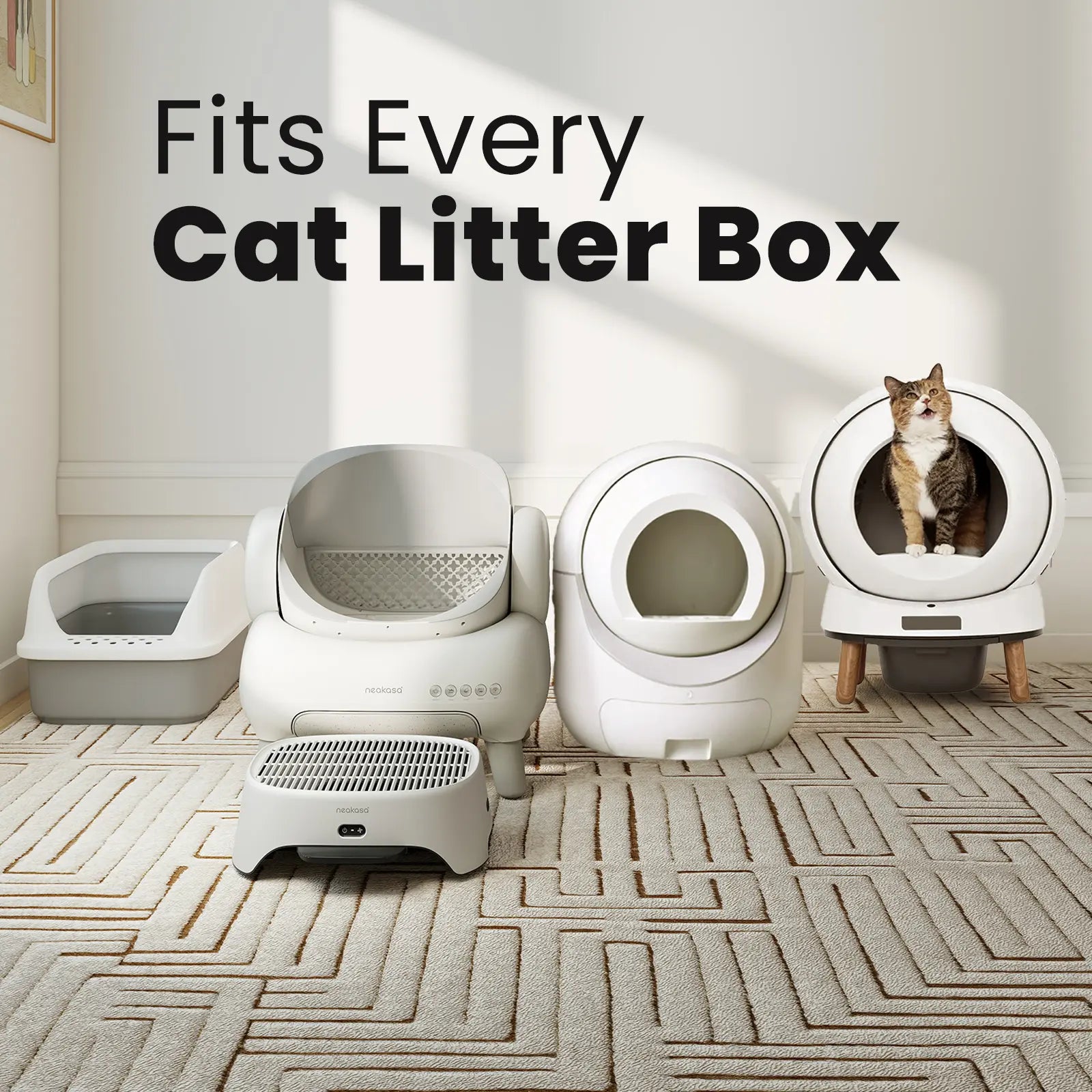 Neakasa Airstep Pet Air Purifier Step with HEPA Filter, 3-Mode Odor Control, Dust & Pet Hair Capture, Effective Litter Control, Compatible with M1 Plus/M1 Lite & Most Automatic/Traditional Litter Boxes
