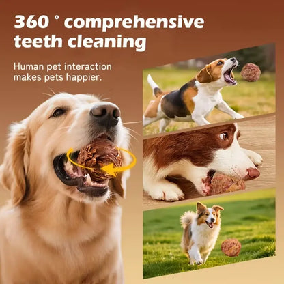 2-IN-1 Chicken & Duck Flavored Chew Balls for Dogs，Featuring a Freeze-Dried Egg Yolk Center ,Rawhide Dental Chew Ball Suitable for All Dog Breeds, Ideal for Use as Training Rewards or for Interactive Feeding,Both Indoors and Outdoors,11Oz