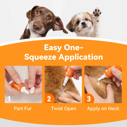 Puainta Flea & Tick Support Drops for Dogs & Cats - Gentle Spot-On Defense, All Breeds