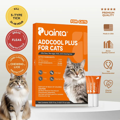 Puainta Flea & Tick Support Drops for Dogs & Cats - Gentle Spot-On Defense, All Breeds