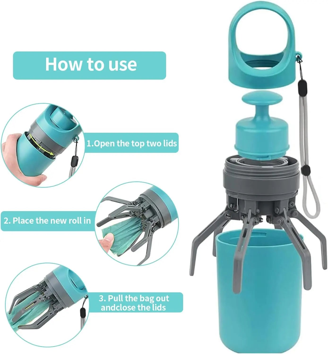 Portable Pet Poop Scooper, 1 Count Dog Waste Bag Holder, Pet Waste Bag Dispenser, Outdoor Dog Poop Scooper, Pet Supplies
